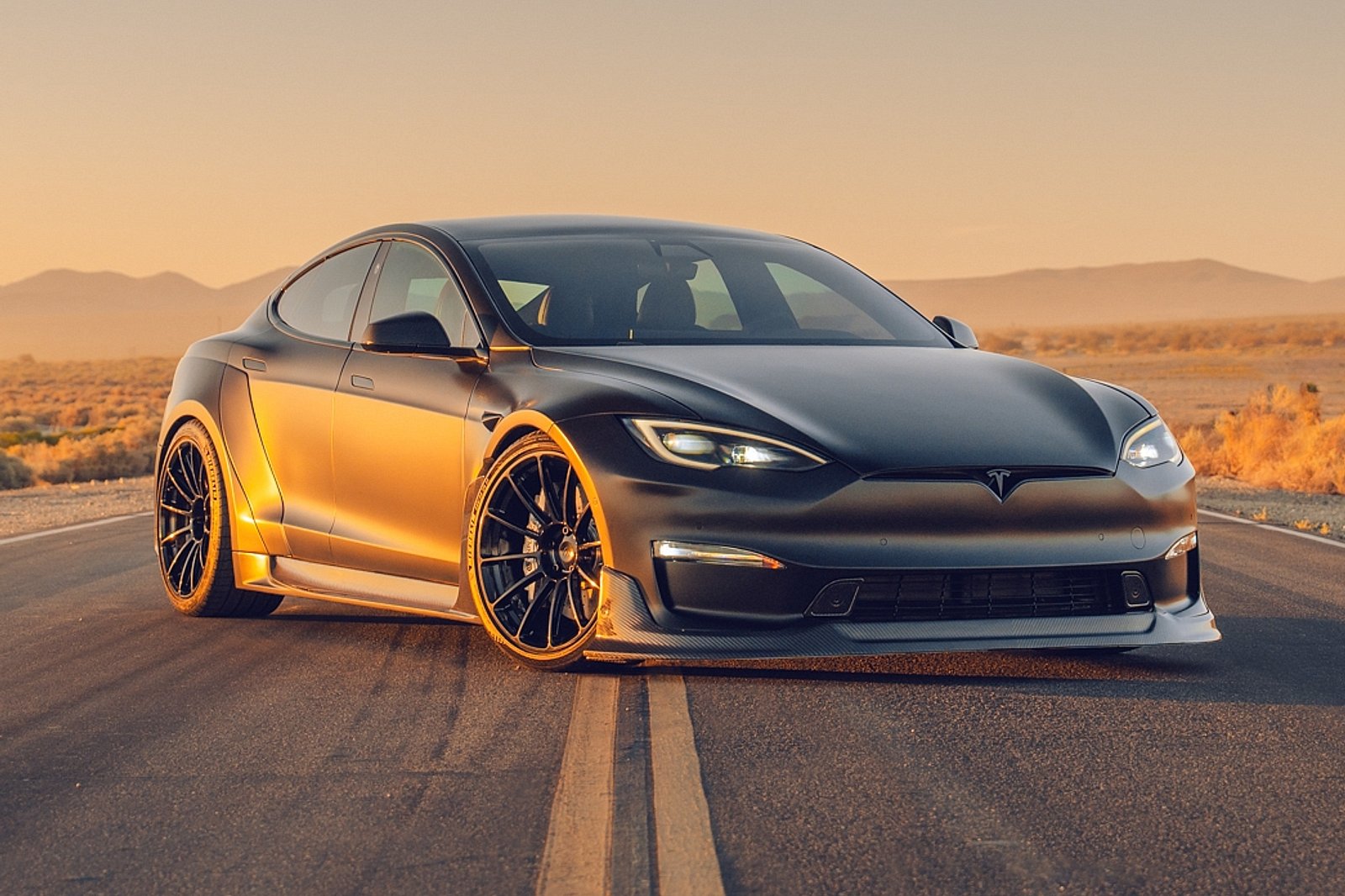 Unplugged Performance Tesla Model S Gets Dark Knight Carbon Widebody