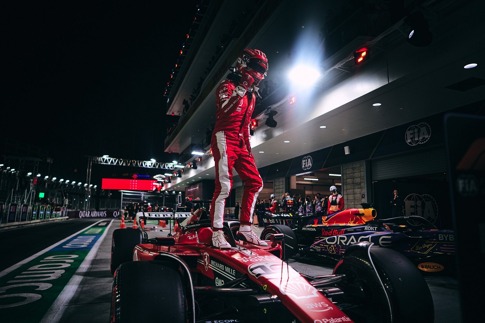 Ferrari's Charles Leclerc will start F1 Las Vegas Grand Prix on pole