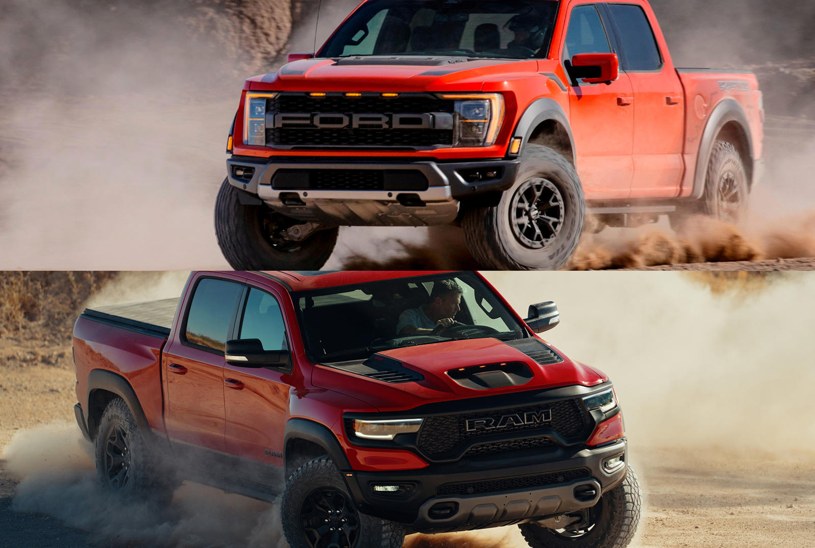 2021 Ford F-150 Raptor Vs. 2021 Ram 1500 TRX: Here's How They Match Up