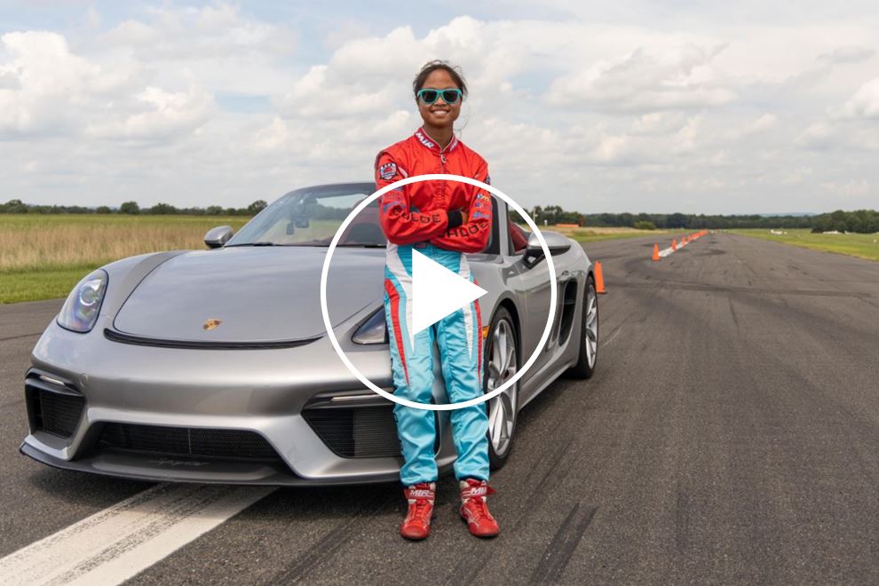 photo of Watch A 16-Year-Old Girl And A Porsche 718 Spyder Set A New Guinness Record image