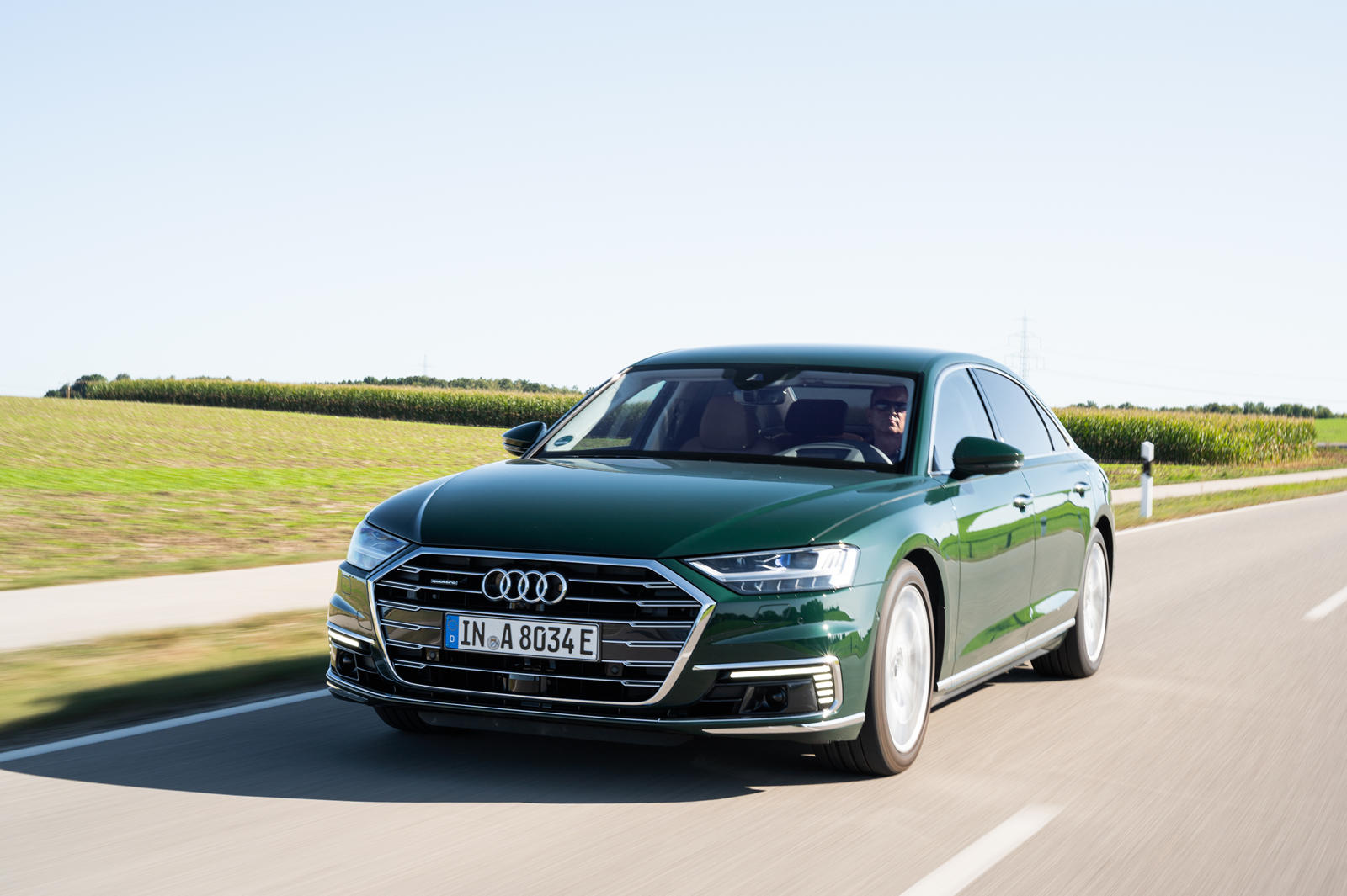 2021 Audi A8 Hybrid Front View Driving