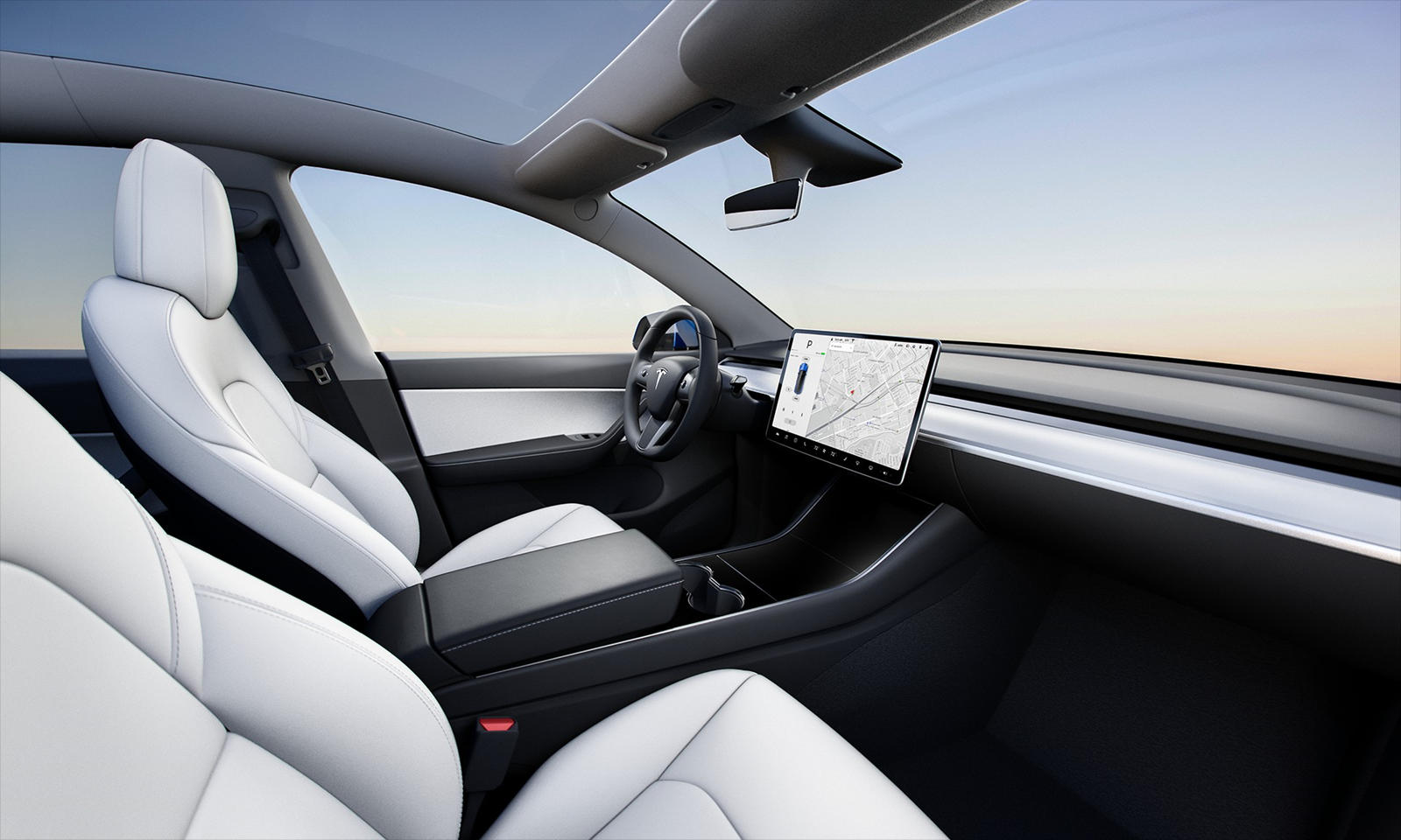 2021 Tesla Model Y Interior in White