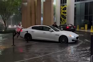 Miami Flood Car Videos Show Exotic Cars Trying To Beat Tropical Storm Alex