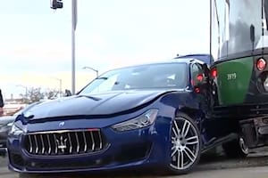 Maserati Ghibli Destroyed After Colliding With Train