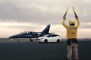 Nissan Leaf Races Fighter Jet To Remind People It Still Exists