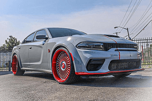 Car Mod Atrocities: Dodge Charger With Red 24-Inch Forgiato Wheels Is A Big Dose Of Nope
