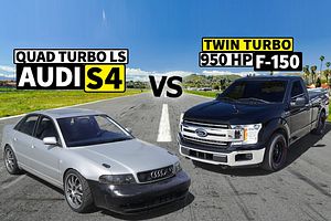 American V8 Drag Race: LS-Swapped Audi S4 Vs. Twin-Turbo Ford F-150