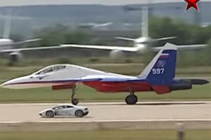Watch a Lamborghini Huracan Race a Fighter Jet