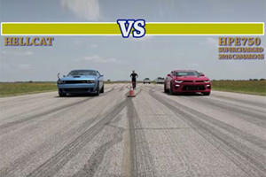 Hennessey's Camaro Challenges The Mighty Hellcat In A Drag Race