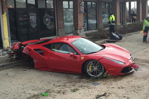 Student Crashes Brand-New Ferrari 488 GTB Into Barbershop