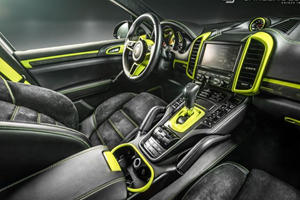 This Fluorescent Porsche Cayenne Interior Will Hurt Your Eyes