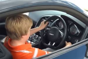 Dad Trains 11-Yr-Old Son to be a Boss by Giving Him R8 Donut Practice