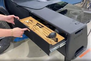 The Rivian R1T Has A Fold-Out Kitchen Fit For Gourmet Chefs