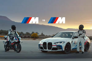 Watch The First BMW M Motorbike Drift Battle An M3