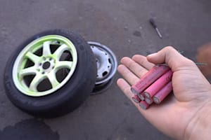 Here's How To Mount A Tire To A Rim Using Explosives