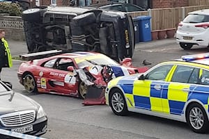 Ferrari Flips Range Rover On Its Side In Violent Crash