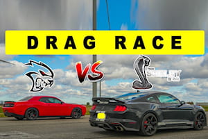 Muscle Car Drag Race: Ford Mustang Shelby GT500 Vs. Dodge Challenger Hellcat