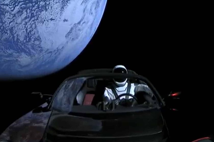 Image result for elon's space car