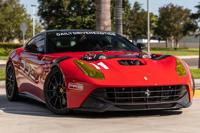 1,500-HP Ferrari F12 Has Two Turbos Sticking Out The Hood | CarBuzz