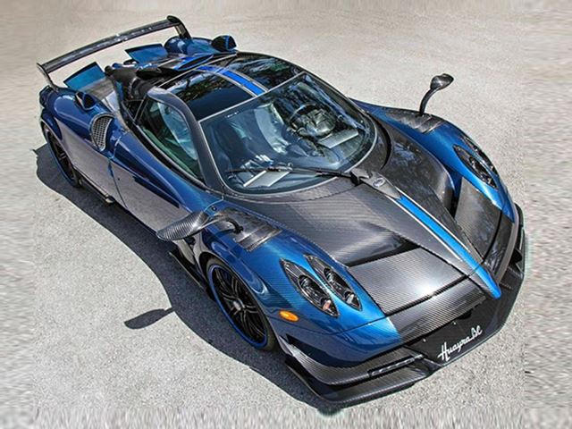 One Off Pagani Huayra Bc Looks Striking In Blue Carbon Carbuzz