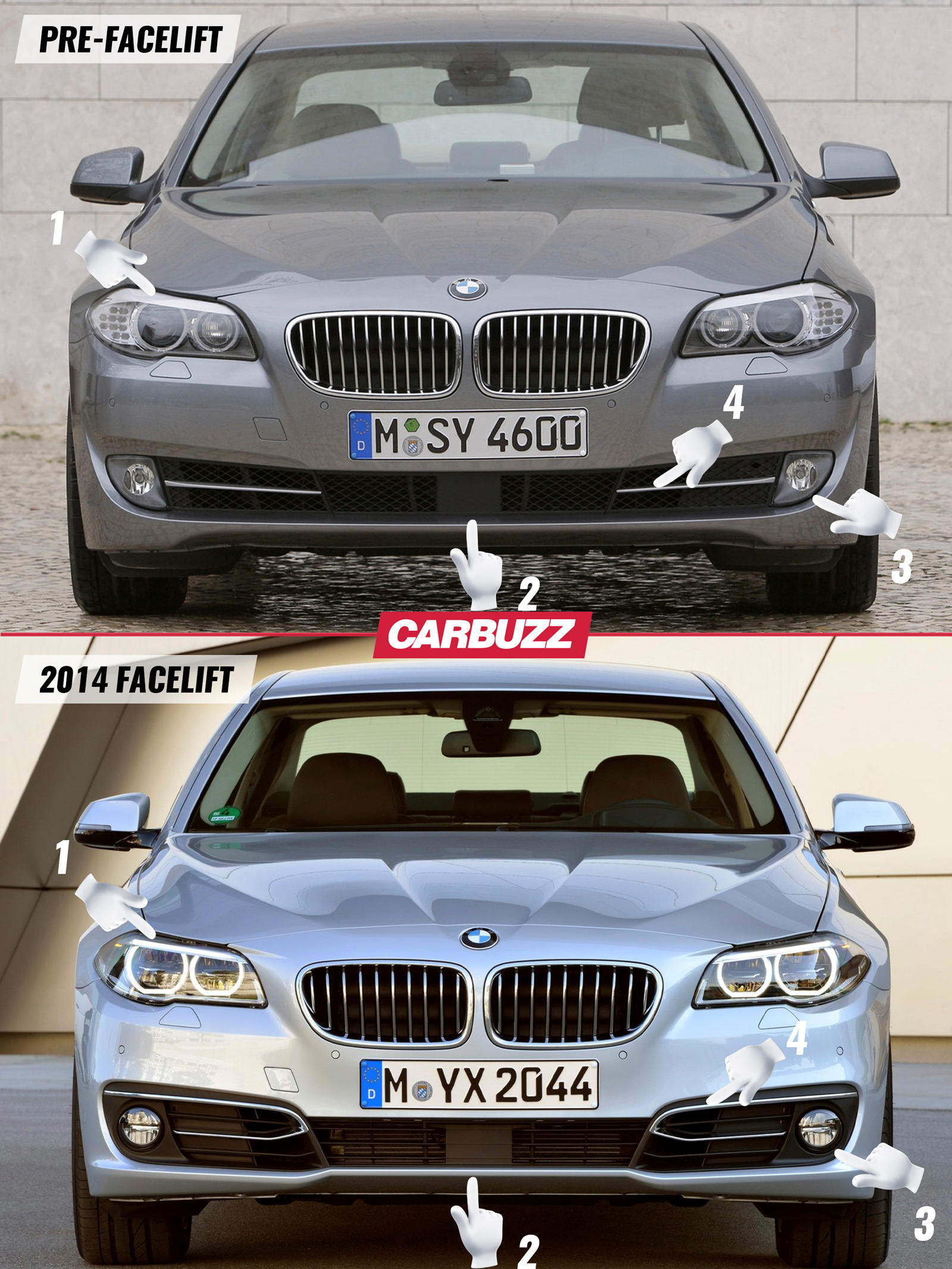 Specs for all BMW F10 5 Series Sedan LCI versions