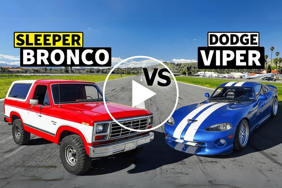 DRAG RACE: Twin-Turbo Ford Bronco Vs. Dodge Viper GTS